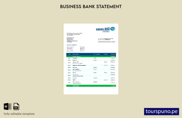 listo para imprimir Plantilla de extracto bancario comercial de DGB Financial Gr